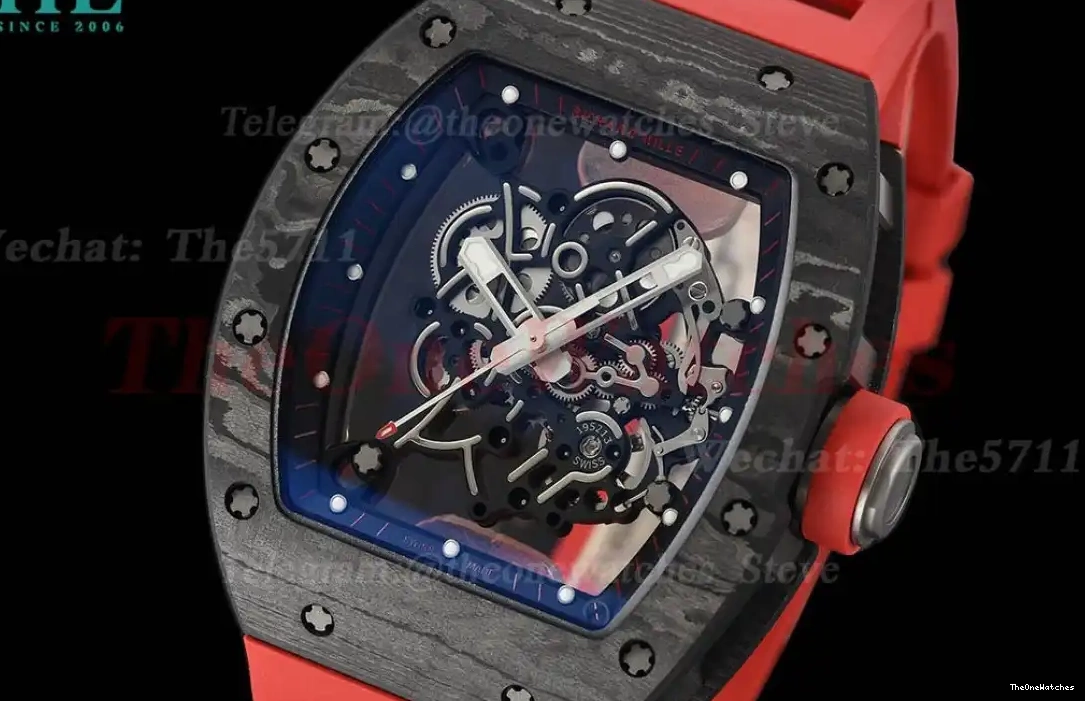 Clone RM055 RU Dial RMUL2 Skeleton Red NTPT Super APS 0308