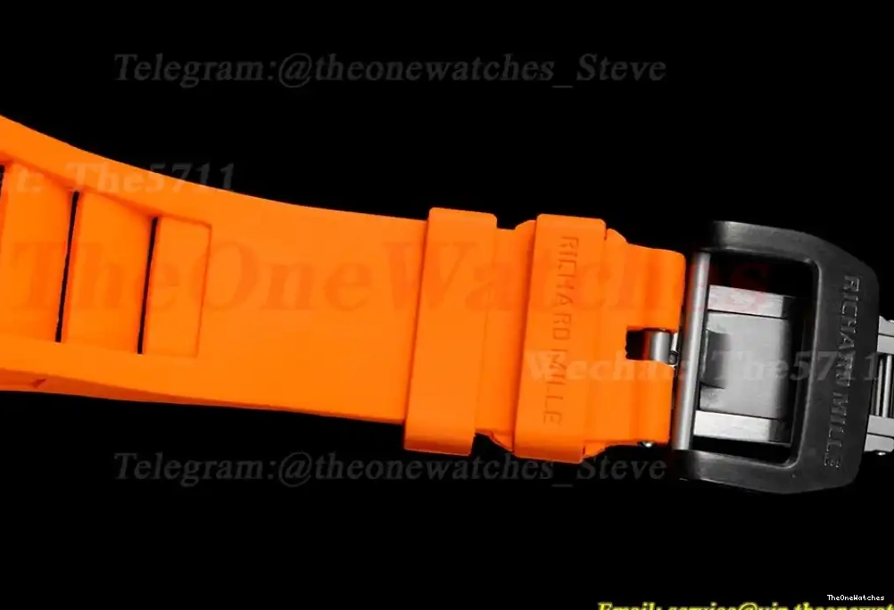 RMF Carbon On Case Orange Nadal Rubber Real Tourbillon RM027-03 Strap Rafael 0311