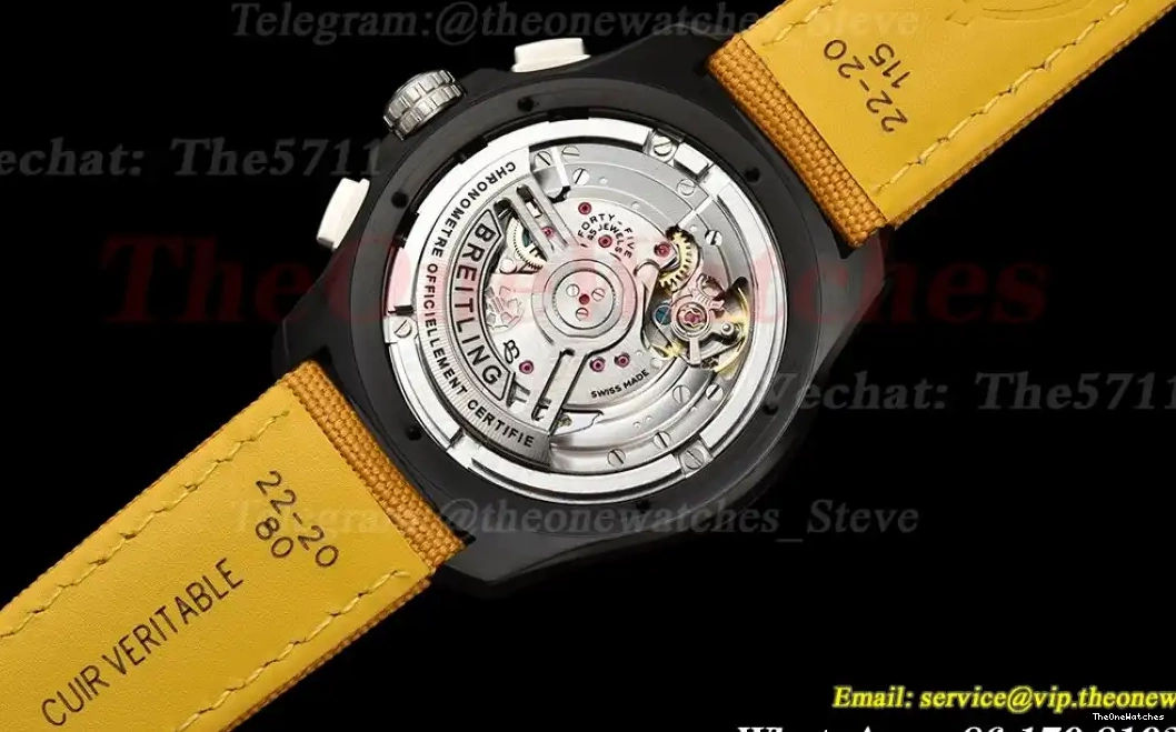 Dial Chrono DLC Yellow B01 Night Cal.01 NY Avenger 44mm Mission BLSF 0310