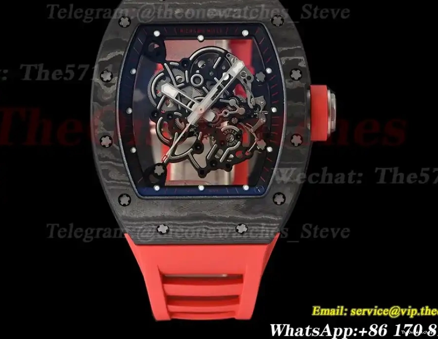 Clone RM055 RU Dial RMUL2 Skeleton Red NTPT Super APS 0308