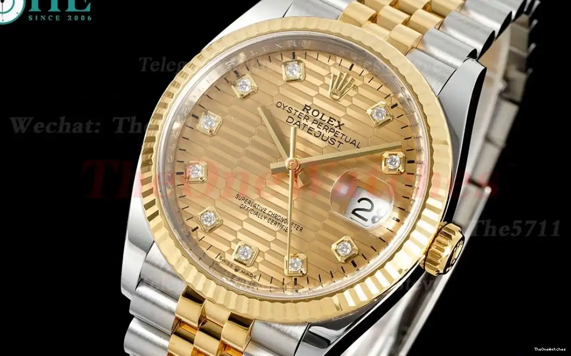 Clean 126233 Textured 36mm SH3235 Jub Datejust Dia Gold YG SS 0316