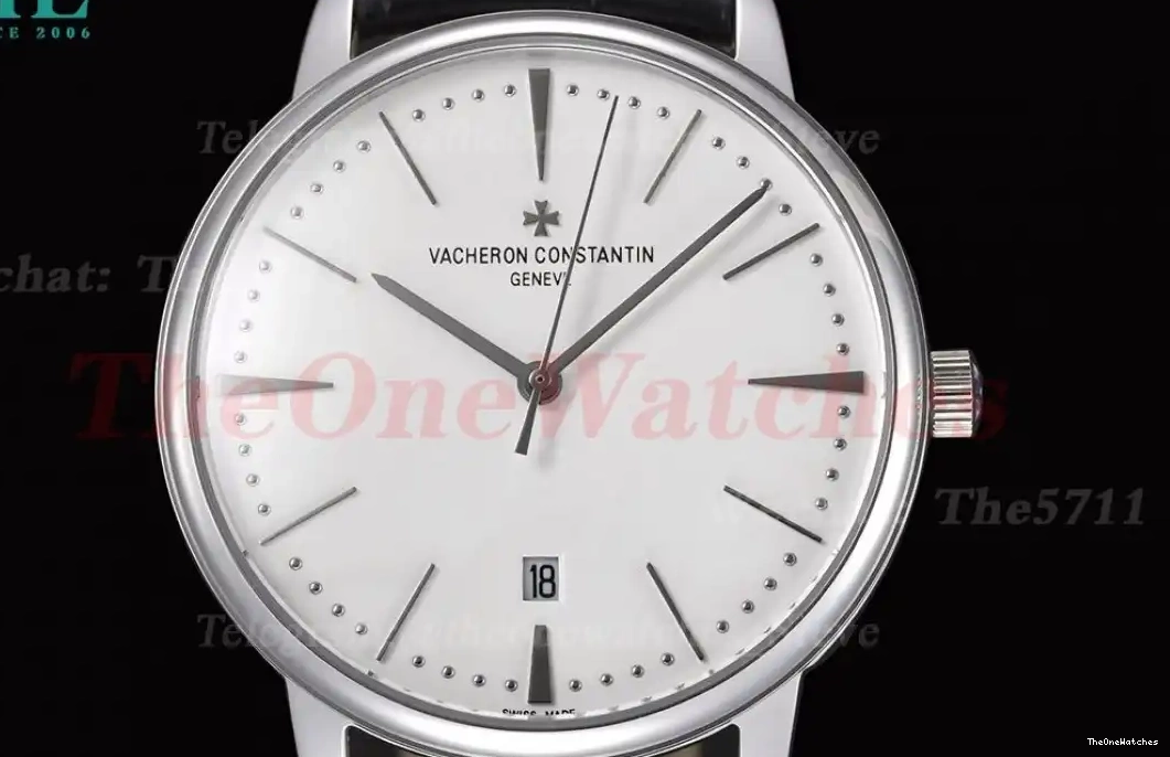 LE GDF SS White 85180 Dial Date MY8215 Patrimony 0311