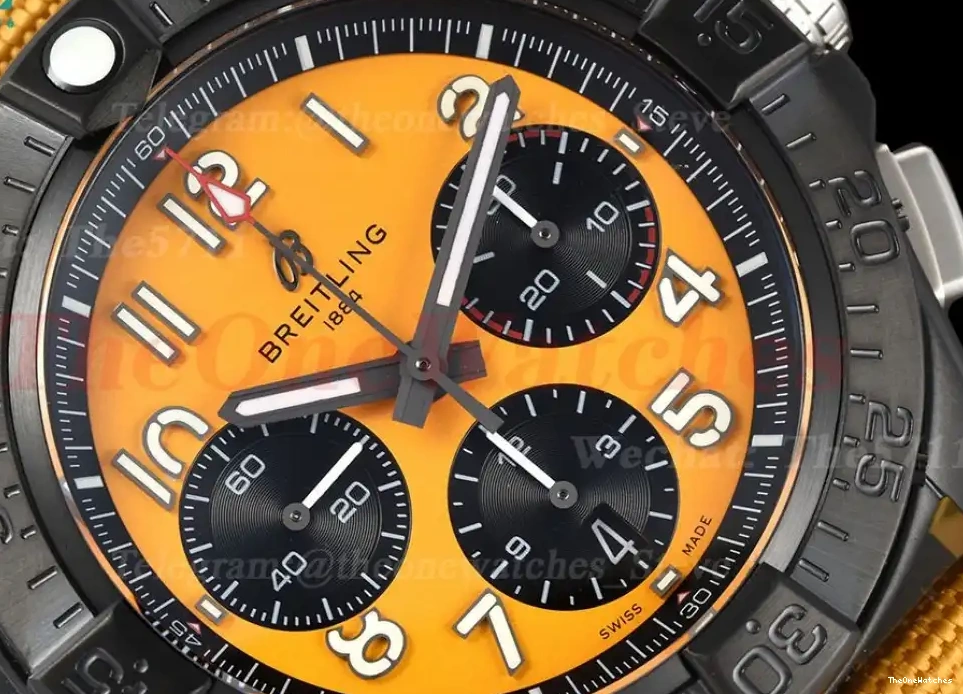 Dial Chrono DLC Yellow B01 Night Cal.01 NY Avenger 44mm Mission BLSF 0310