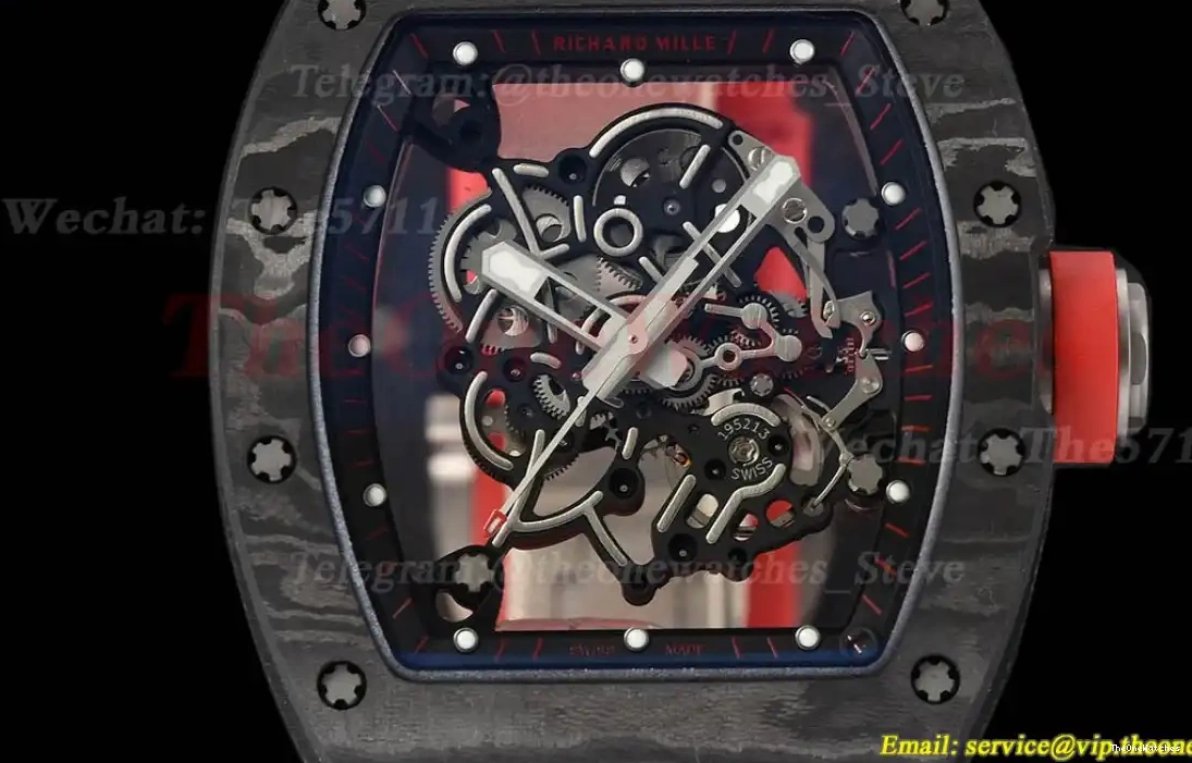 Clone RM055 RU Dial RMUL2 Skeleton Red NTPT Super APS 0308