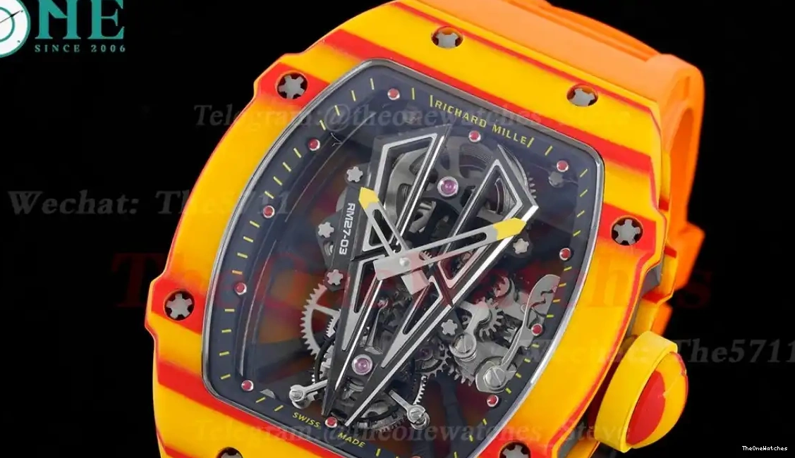 RMF Carbon On Case Orange Nadal Rubber Real Tourbillon RM027-03 Strap Rafael 0311