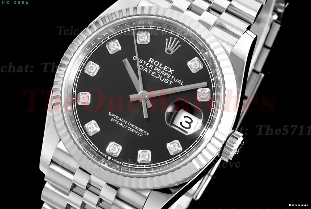 Clean SS SH3235 Datejust Jub 36mm SS 126234 Black Mois 0319