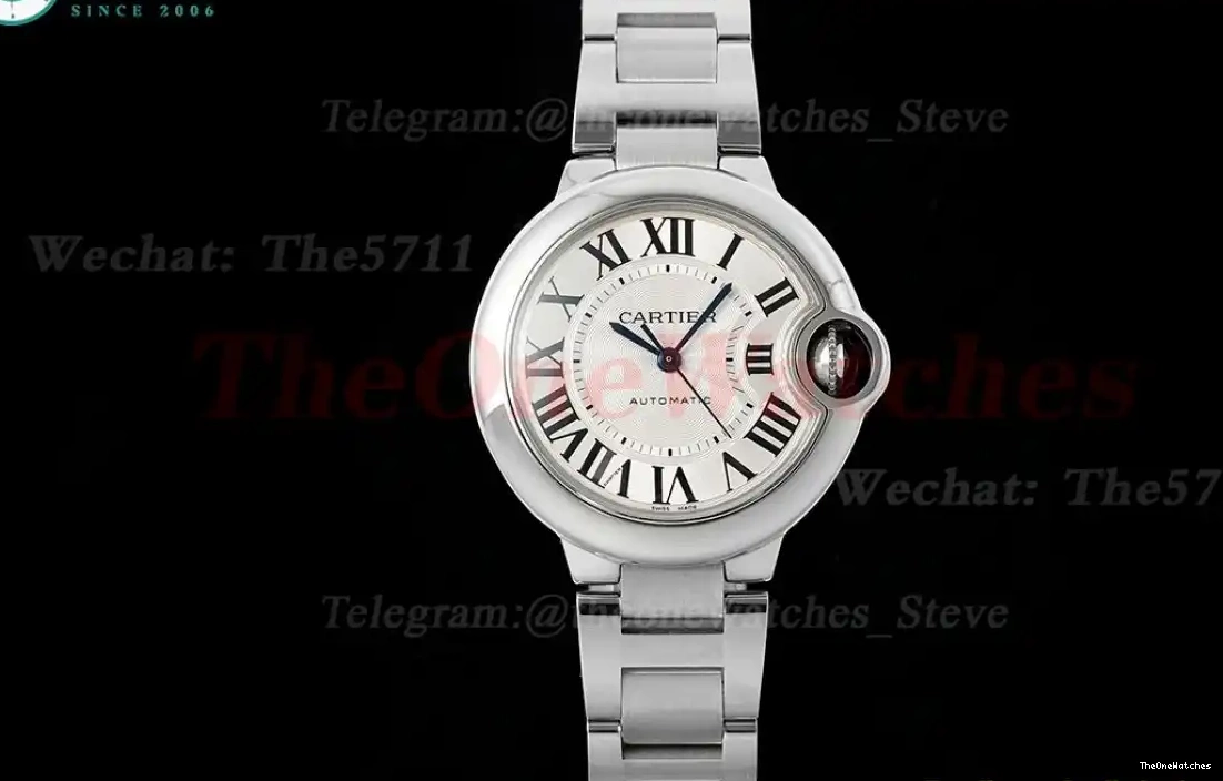 Bleu Ballon Dial White 33mm SS SS V6F De Cartier A076 0318