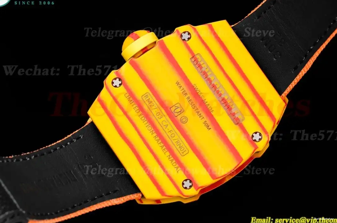 RM027-03 Strap Real RMF Nadal Rafael Carbon Orange Case Tourbillon Nylon On 0314