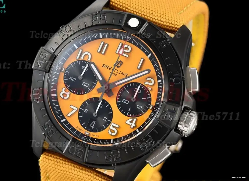 Dial Chrono DLC Yellow B01 Night Cal.01 NY Avenger 44mm Mission BLSF 0310