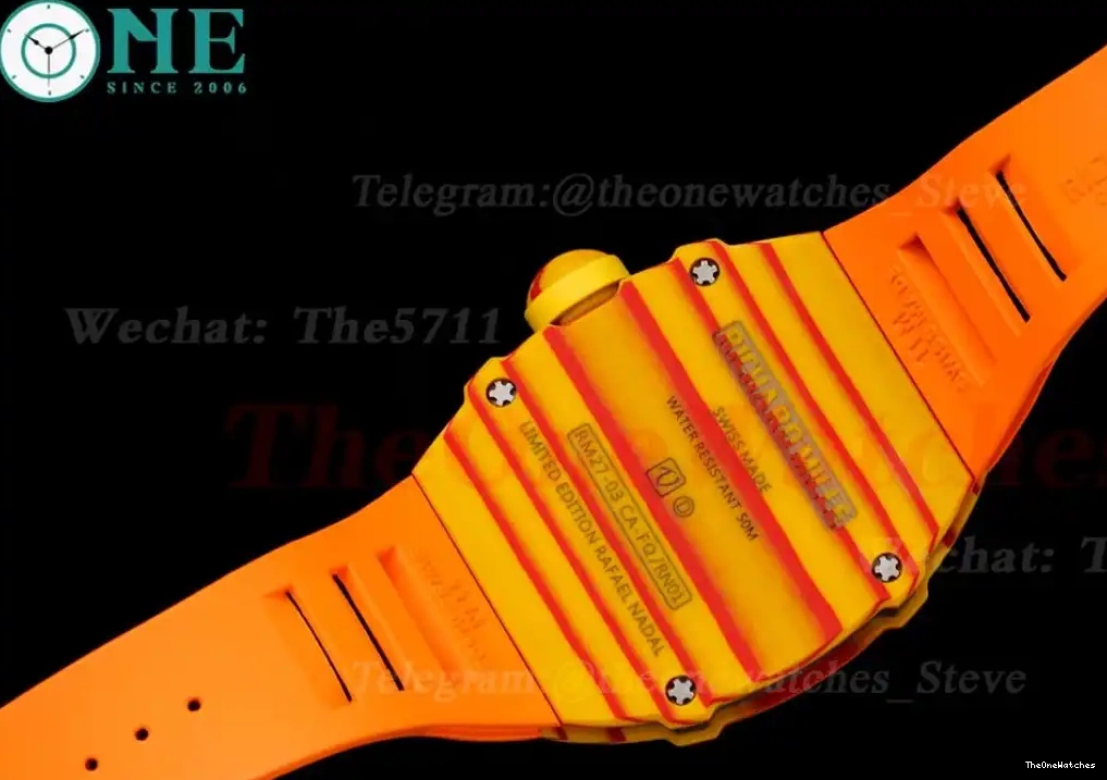 RMF Carbon On Case Orange Nadal Rubber Real Tourbillon RM027-03 Strap Rafael 0311