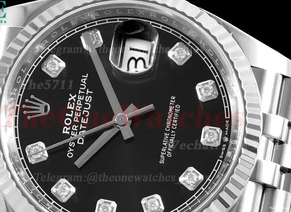 Clean SS SH3235 Datejust Jub 36mm SS 126234 Black Mois 0319