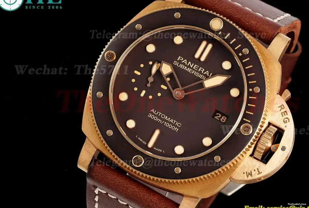 47mm LE Brown P9010 Clone Dial PAM968 VSF Submersible Bronzo Super 0312