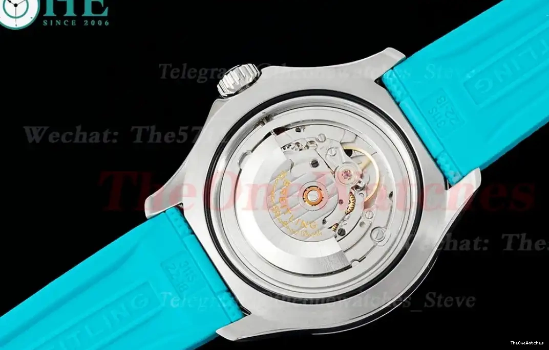 Strap RU on Dial A2824 42mm TF Blue Rubber Colorful SS Superocean 0316