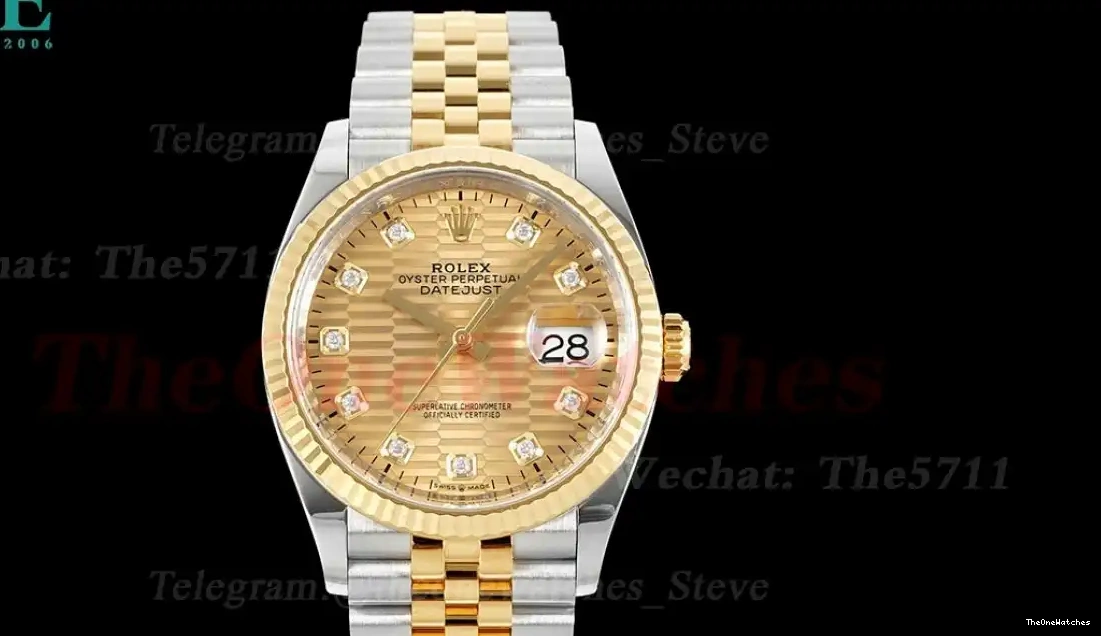 Clean 126233 Textured 36mm SH3235 Jub Datejust Dia Gold YG SS 0316