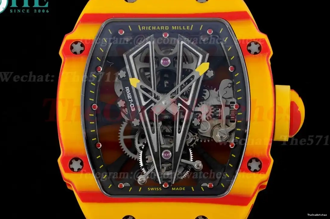 RMF Carbon On Case Orange Nadal Rubber Real Tourbillon RM027-03 Strap Rafael 0311