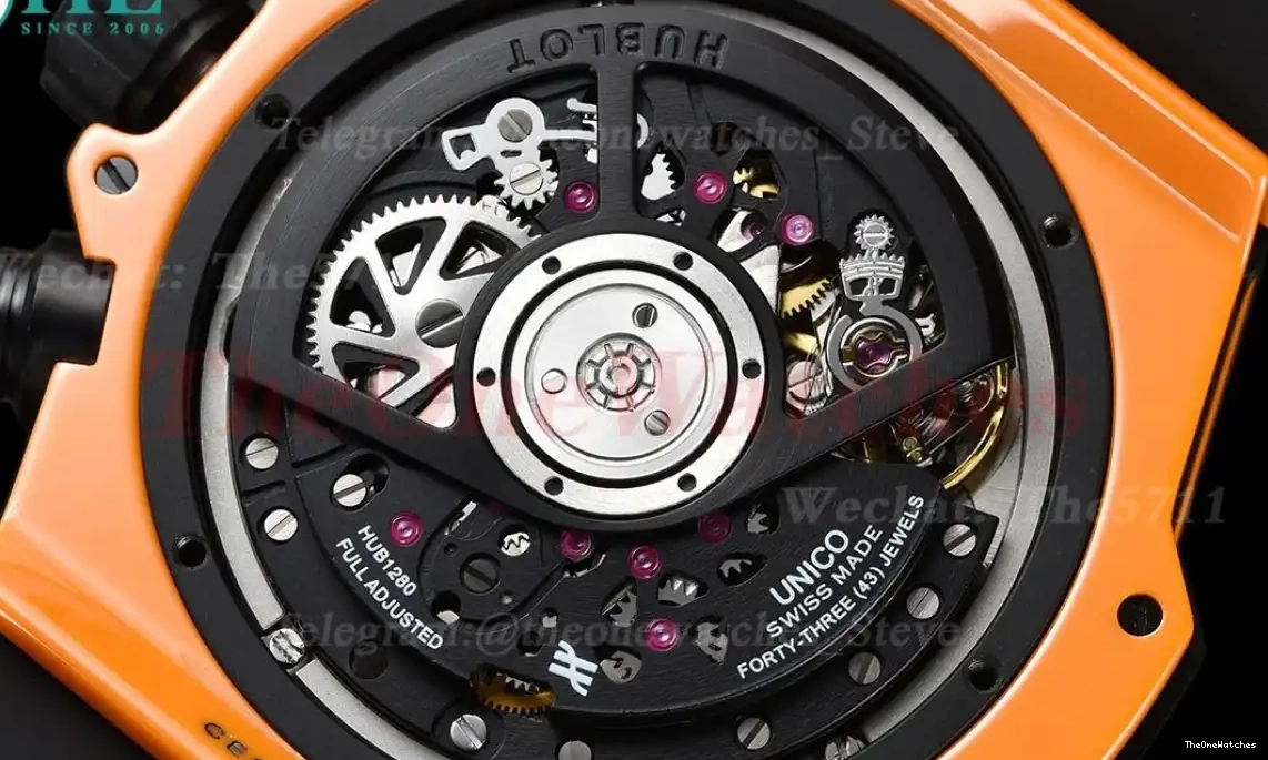 A1280 Magic Skeleton Big 42mm Dial RU Bang Unico Ceramic Orange BBF 0317