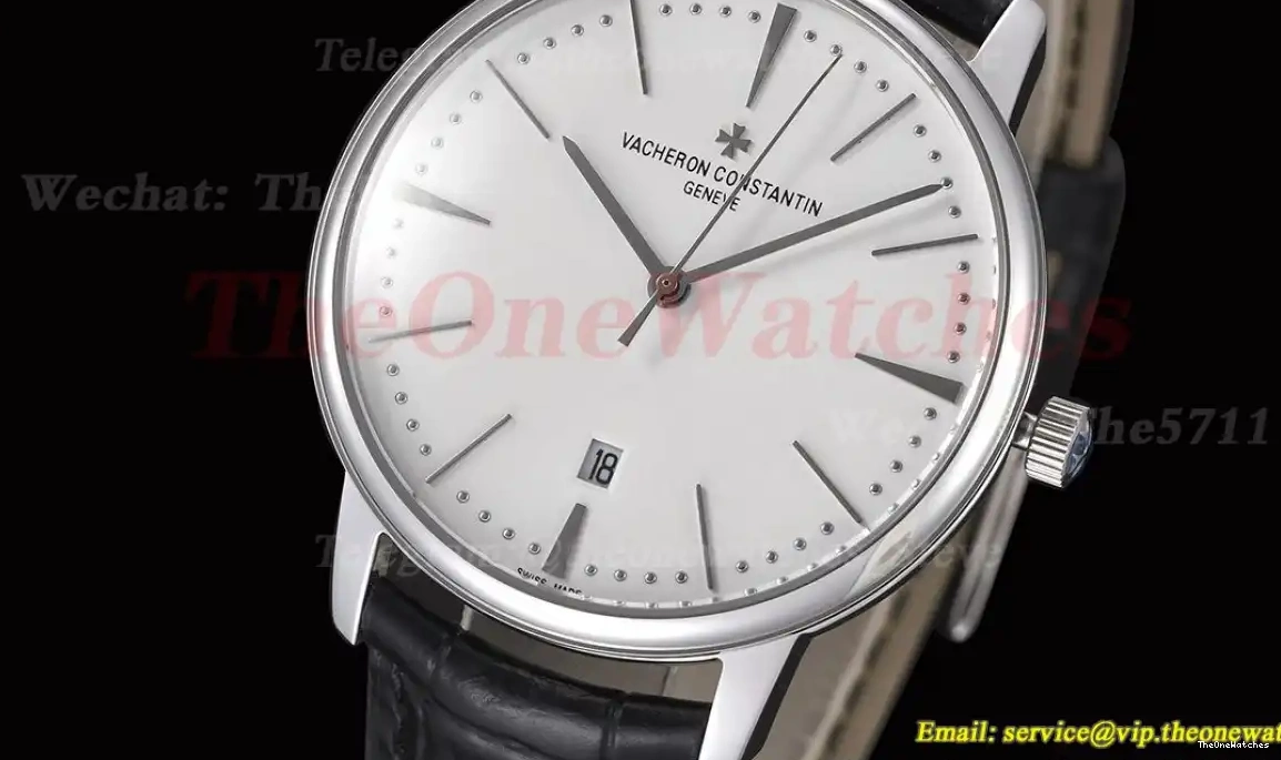 LE GDF SS White 85180 Dial Date MY8215 Patrimony 0311