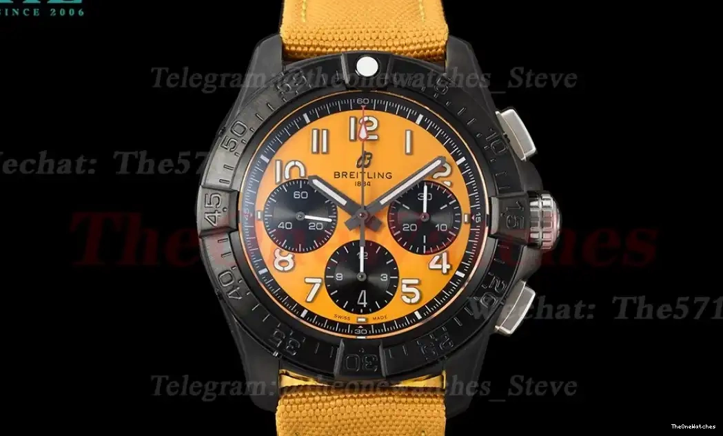 Dial Chrono DLC Yellow B01 Night Cal.01 NY Avenger 44mm Mission BLSF 0310