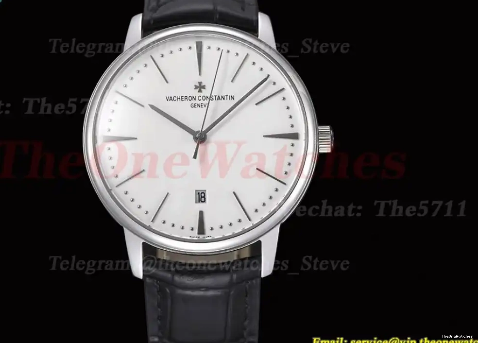 LE GDF SS White 85180 Dial Date MY8215 Patrimony 0311